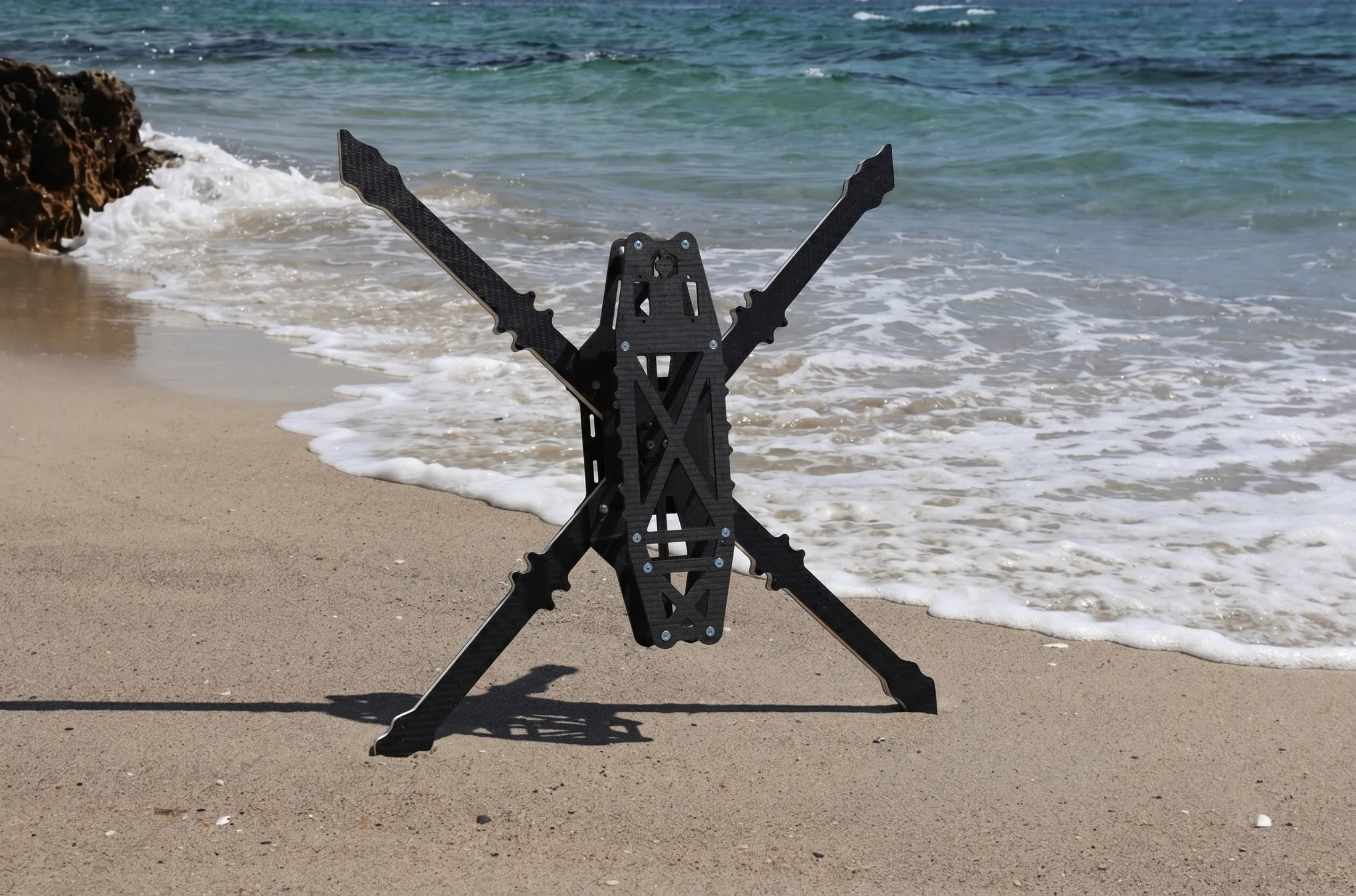 Frontline NextGen carbon composite airframe photographed on the shoreline